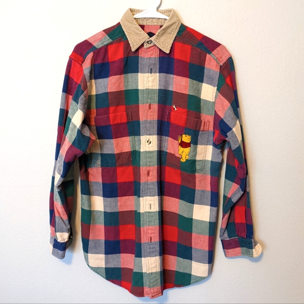 Winnie the Pooh plaid corduroy button up shirt